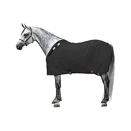 Dura-Nylon Horse Stable Sheet | Ultimate Comfort & Protection Horse Sheet | Keeps Coats Smooth & Shiny - color: Black, size: Horse Size 72, style: Cutback | Closed Front | Legstrap