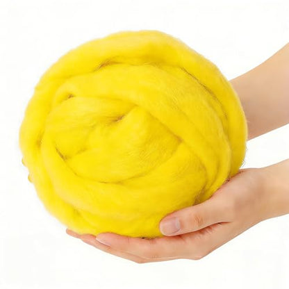 3.4oz Needle Felting Wool Cartoon Yellow for DIY Needle Craft Enthusiasts - color: Cartoon Yellow