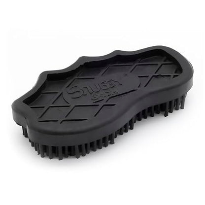 Grewal Equestrian Snuggy Groomer Soft Teeth Rubber Groomer Curry (Black) - color: Black