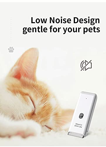 Dog Cat Home Hair Waterproof Clipper Portable Pet Shaver - color: White