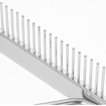 Angoily Horse Nail Rake, Livestock Brush Practical Hair Comb with Wooden Handle Metal Pins, Pet Hairbrush Dog Cat Undercoat Rake Grooming Tool for Cattle Goat Sheep, Cleaning Supply for Removing Mud