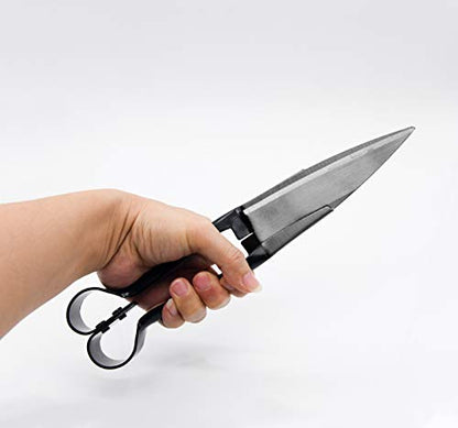 Sheep Shear Grass Shear Alpaca Shears R Shaped Design For Large Thick-Haired Animal Grooming (Black) - color: Black