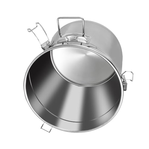 5.5Gal Stainless Steel Canister with Airtight Lid 26-35Lbs Flour Storage Containers for Kitchen Metal Rice Bucket Coffee Canister Dog Food Container Milk Can w/Handles & Sealing Buckles (21L) - color: 21L
