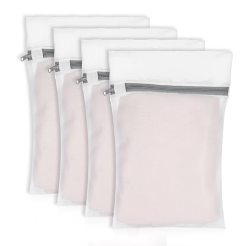 4Pcs Mesh Laundry Bags for Delicates, Mini Durable Lingerie Bags for Washing Delicates Machine for Underwear, Socks, Baby Clothes, Travel Organiser, Dirty Garment