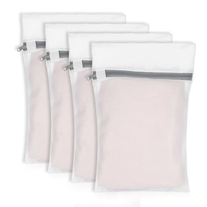 4Pcs Mesh Laundry Bags for Delicates, Mini Durable Lingerie Bags for Washing Delicates Machine for Underwear, Socks, Baby Clothes, Travel Organiser, Dirty Garment