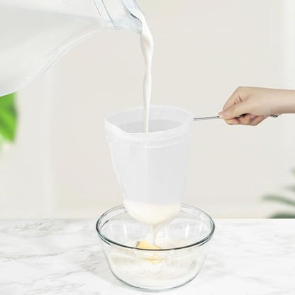 Small Ultra Fine Mesh Strainer Bags, Reusable with Stainless Steel Handle - color: Small