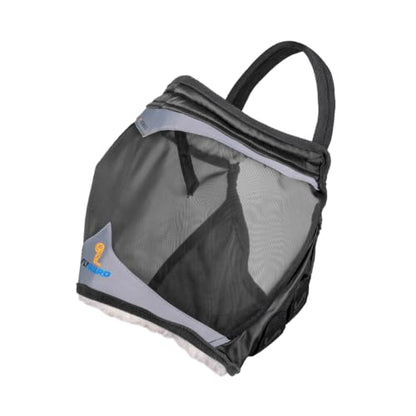 Shires FlyGuard Pro Fine Mesh Earless Fly Mask – Full Size | Lightweight Polyester Fly & Insect Protection | Breathable Fine Mesh for Turnout, Grazing & Stable Use | Jet Colour - color: Jet, size: Full