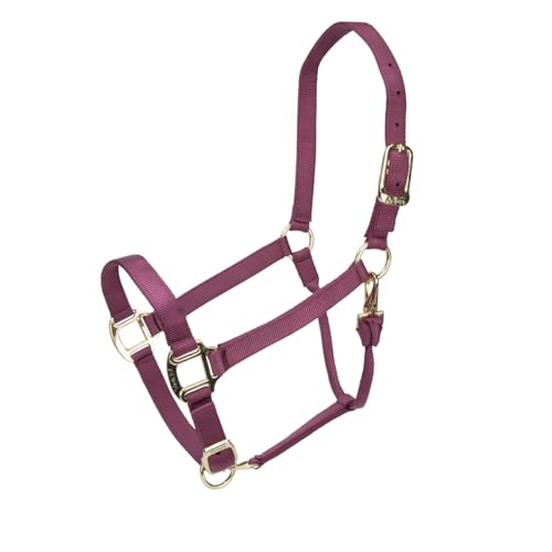 Shires ARMA Adjustable Nylon Halter - color: Burgundy, size: Pony