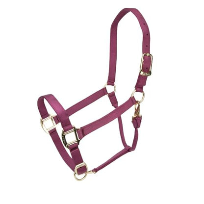 Shires ARMA Adjustable Nylon Halter - color: Burgundy, size: Pony
