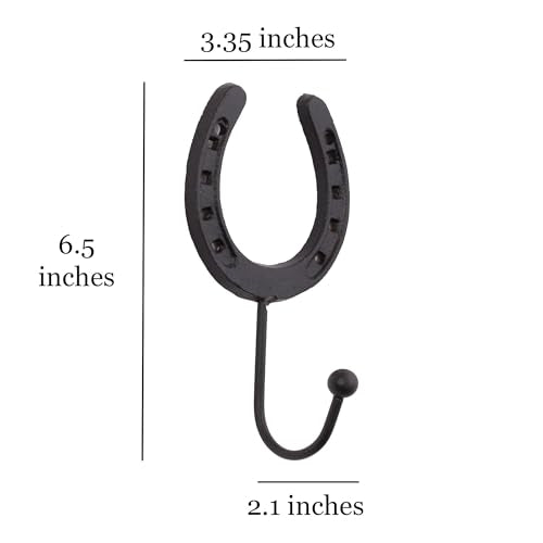 2pcs Horseshoe Hanger Western Cowboy Hat and Coat Wall Hooks, Farmhouse Towel Holder, Vintage Iron Hook for Hanging