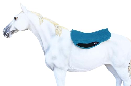 Horse Western 28"x32" Quilted Barrel Contoured Fur Padded Saddle Pad Teal 39230