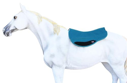 Horse Western 28"x32" Quilted Barrel Contoured Fur Padded Saddle Pad Teal 39230