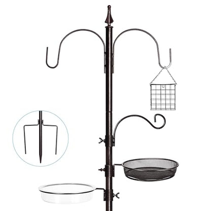 YINGYM Bird Feeder Stand Pole, 77 Inch Bird Feeding Station for Outside - size: 77 Inches without Squirrel Baffle