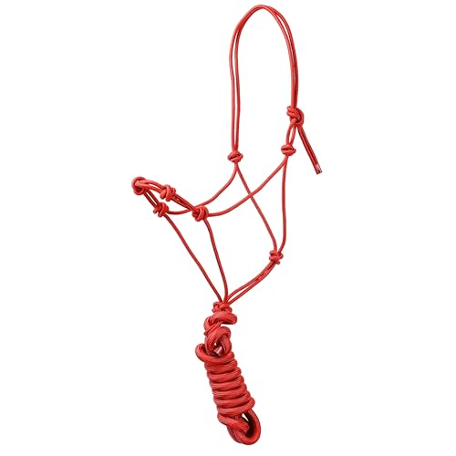 Cowboy Knot Halter & Lead (Red) - color: Red