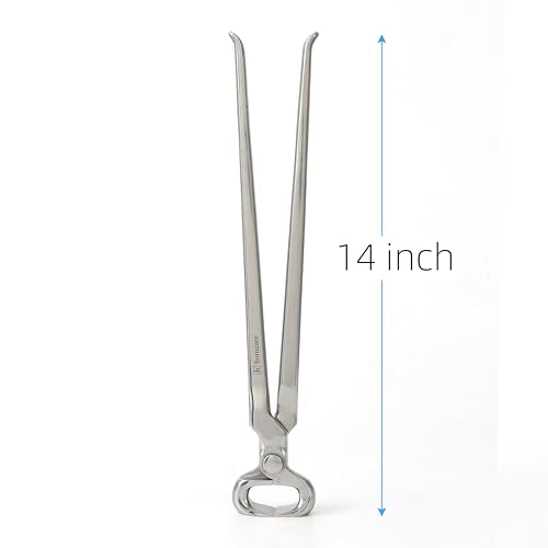 14 Inch Farrier Hoof Nipper, Heavy Duty Chrome Vanadium Steel Hoof Trimmer with High Leverage & Ergonomic Grip for Horses, Ponies, Livestock