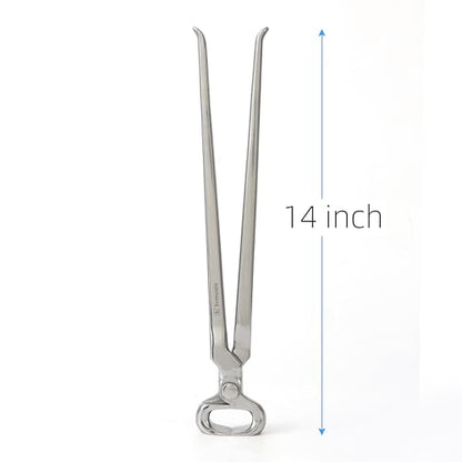 14 Inch Farrier Hoof Nipper, Heavy Duty Chrome Vanadium Steel Hoof Trimmer with High Leverage & Ergonomic Grip for Horses, Ponies, Livestock