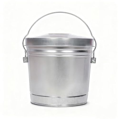 6-Gallon Galvanized Steel Storage Can with Locking Lid, Airtight Food Container for Dry Food, Pet Food, and Bird Seed