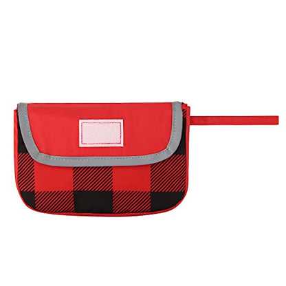 HDE 2-in-1 Reversible Dog Raincoat Hooded Poncho Rain Jacket Red Plaid M - color: Buffalo Plaid / Red, size: Medium