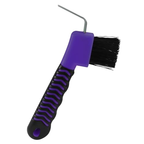 Litoexpe 1 Pcs Purple Horse Hoof Pick with Brush - color: Purple