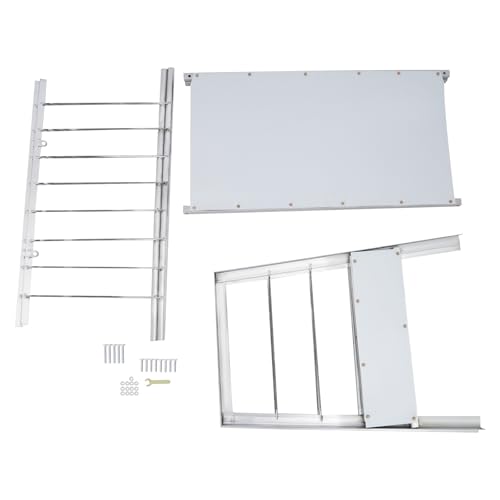 Hay Feeder, Livestock Feed Trough with 2-in-1 Hay and Grain Feeder, Heavy Duty Steel Frame and Deeper Pan Hay Rack, Feeding Station for Sheep, Calf, Cow, Horse, Goats for Pasture, Farm (White) - color: White