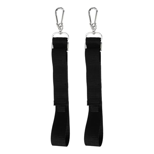 PATIKIL 32 Inch Hook Hang Storage Straps, 2 Pcs Hook and Loop Extension Cord Hanger Holder Organizer with Snap Hooks for Power Cables Rope Hoses Hanging Garage Wall, Black - color: Black, size: 32 Inch