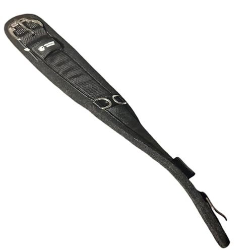 Horse Girths - Non-Chafing Felt Lined Western Cinch with Rust Free Roller Buckles and D-Rings, 32 inch, Black