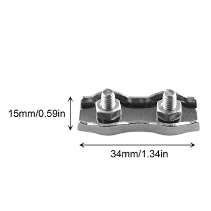 10pcs M3 Poly Rope Connector, Double Grips Cable Clamps Wires Splicer 304 Stainless Steel Polyethylene Cord Connectors for Electric Fences