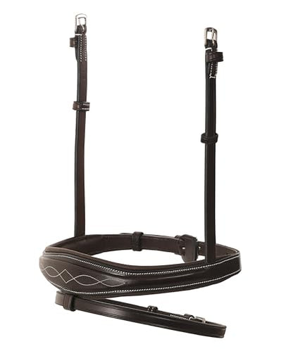 English Horse Bridle with Anatomic Crank Noseband & Detachable Flash | Vegetable Tanned Leather Jumping Bridle, Ergonomic Pressure Relief Crownpiece | Reins Included | Black, Brown - color: Havana, size: Cob/Medium Size