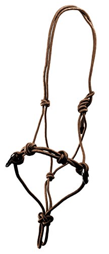 Southwestern Equine Side Pull Rope Halters with Nickle Plated Rings - color: Brown