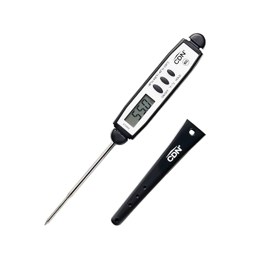 CDN Waterproof Digital Cooking Thermometer Instant Read 2.75" Stainless Shatterproof Ideal for Meat, Poultry, BBQ NSF Certified, Black (DT450X) - color: Black