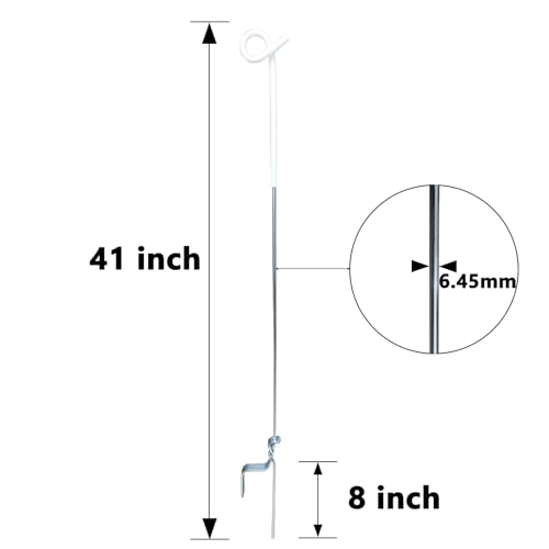 ARIFARO 30Pack 41" Step in Fence Post White, Electric Pig Tail Step-in Fence Posts Heavy Duty Metal for Temporary Fencing, Garden Fencing, Grazing & Livestock Control - color: White
