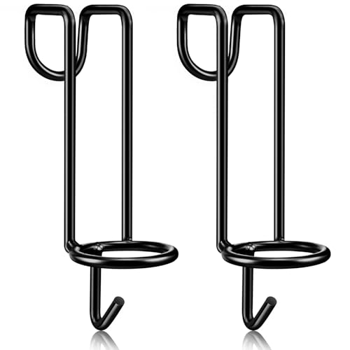 Hicarer 2 Pack Horse Feed Bucket Hooks Metal Water Holder Hanger, Black - color: Black