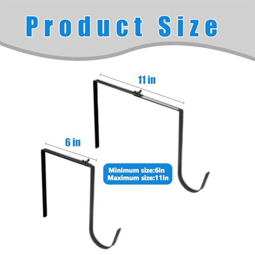 Adjustable Outdoor Light String Hooks for 6-11 inch Concrete Cinder Block Wall and Fences,6 Pcs Metal No Drill String Light Hangers,Outside Hanging Rope Lights Cable Cord Holders Organizer (6-11 in) - size: 6-11 in
