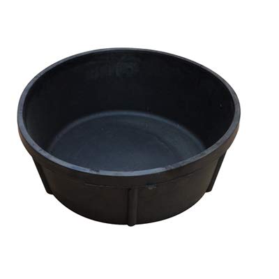 Tru Guard 4 Quart Capacity Heavy Duty Livestock Black Rubber Feed Pan - (4 Pack) - size: 4 Pack