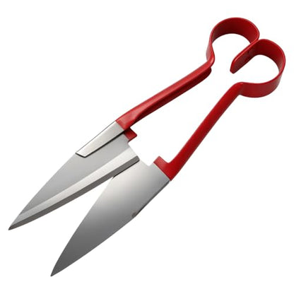 Double Bow Sheep Shears, 6.1" Carbon Steel Blade, Farm Grooming Scissors - color: Red