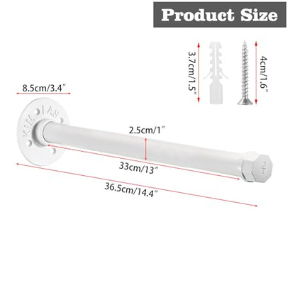 Sumnacon Wall Mounted Clothes Rack for Wardrobe, 2Pcs 14 Inch, White - color: White, size: 14 Inch