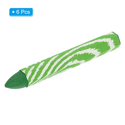 PATIKIL Lumber Marking Crayons, 6 Pack 4"x0.55" Hex Wax Tire Marker Crayons Green - color: Green