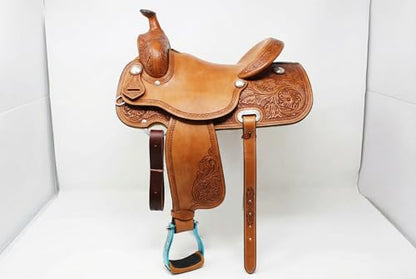 CHALLENGER Horse Western Black Engraved Rhinestone Barrel Racing Aluminum Show Stirrups 51179v - color: Turquoise, size: 4-3/4" Width, 4-3/4" Height