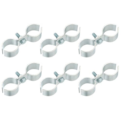 HARFINGTON 6pcs Chain Link Fence Panel Clamps 1-1/8" Galvanized Dog Kennel Clamps Fence Connector Temporary Dog Cage Hardware Parts with Bolts and Nuts for Round Pipe Panel Frame Cage - size: 1-1/8"