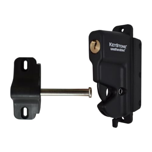 Weatherables Keystone 1-Sided Heavy Duty Lockable Gate Latch – Nylon Polymer Fence Gate Latch with Self-Latching Gate Lock – Made for Easy Installation on Metal, Wood & Vinyl Fences, Keyed Alike - style: 1-Side Polymer
