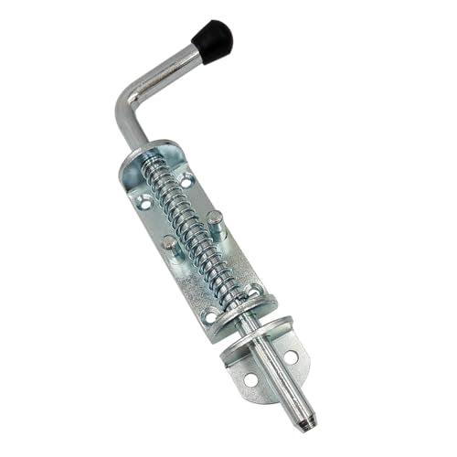 2Pack 8.8 Inch Spring Loaded Latch Pin, Heavy Duty Steel Barrel Bolt Door Lock for Doors, Trailers W Receiver No Screws