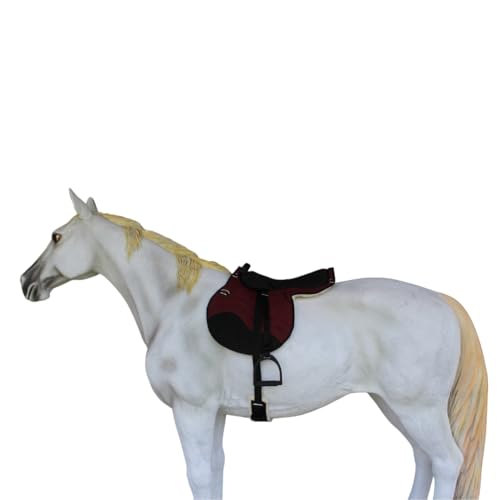 CHALLENGER Horse English Western Trail Fleece Padded Adjustable Bareback Saddle Pad 39TS05 - color: Burgundy