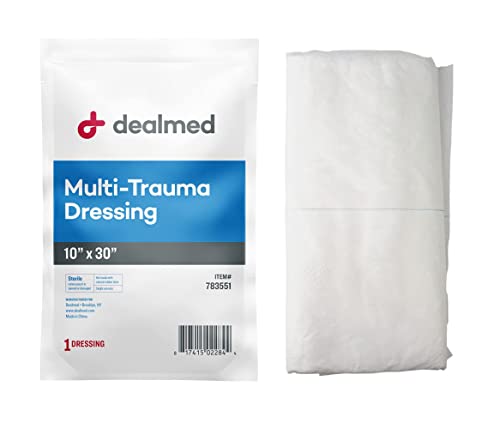 Dealmed Multi-Trauma Dressing - 10" x 30" Sterile Emergency Pad - 10 Count - size: Pack of 10, style: 10" x 30"