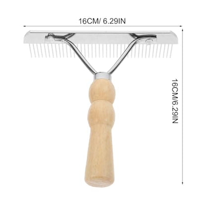 POPETPOP Horse Nail Rake, Undercoat Grooming Rake with Wooden Handle