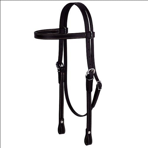 Weaver Leather Brahma Webb Brow Band Headstall, Black