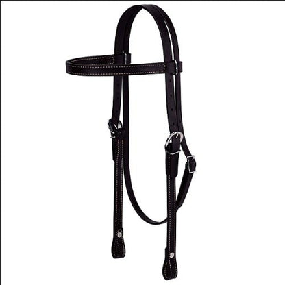 Weaver Leather Brahma Webb Brow Band Headstall, Black