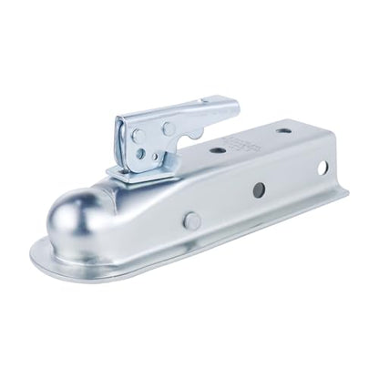 3500lb Straight Trailer Coupler for 2" Ball, 2" Channel | Compatible with 2" hitch balls and 2" channels. Zinc-plated steel build for 3,500 lbs towing capacity. - size: 2" Ball 2" Channel 3,500 lbs