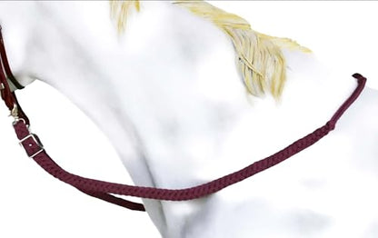 CHALLENGER Roping Knotted Horse Tack Western Barrel Reins Nylon Braided 8 Ft. Purple Snaps 60709 - color: Burgundy