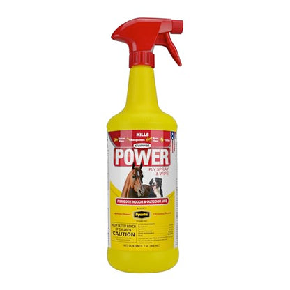 Durvet Fly 003-1020 698903 Power Fly Spray and Wipe for Horses, 32 oz
