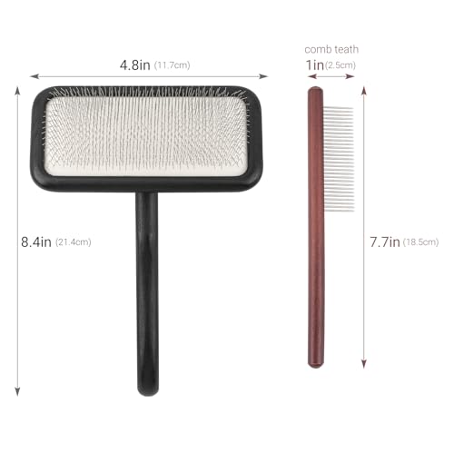 Carpet Rake Sheepskin Wool Brush and Cleaner Comb, Black, 2PCS(Big+Small) - color: Black(Big+Small)